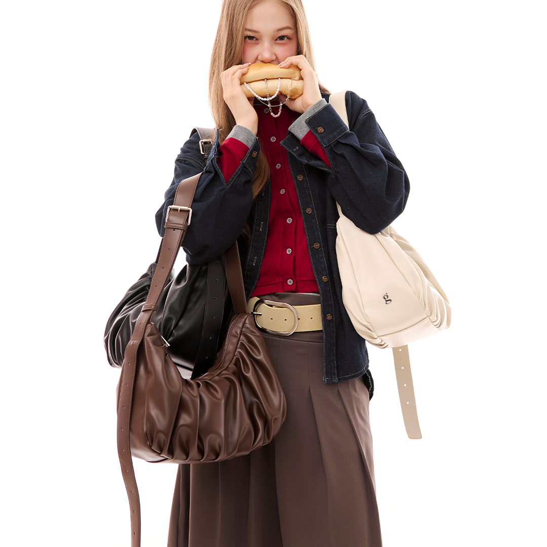 Chara | Leather Croissant Sling Bag