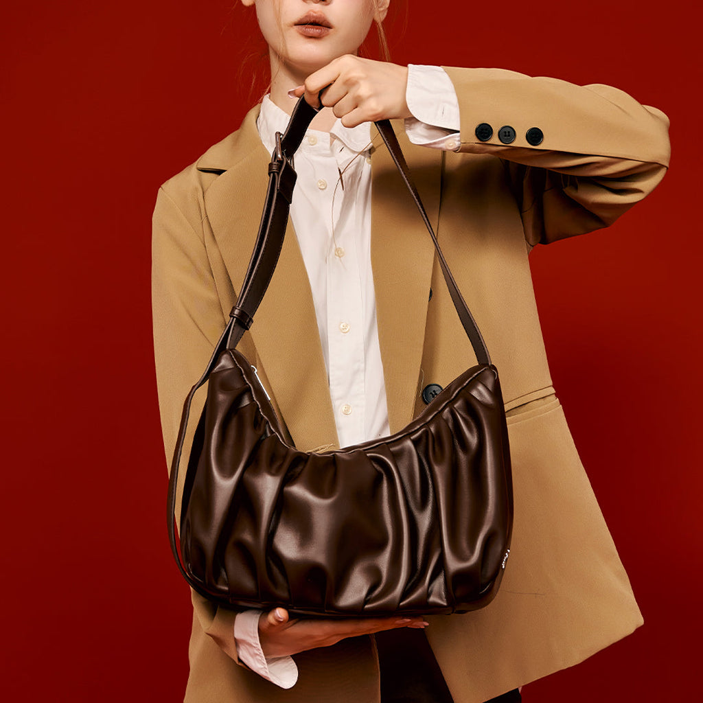 Chara | Leather Croissant Sling Bag