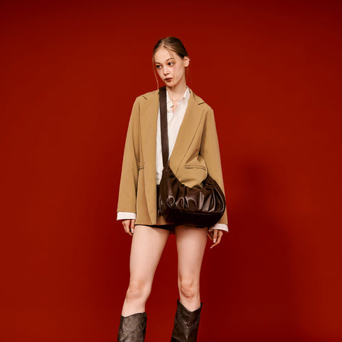 Chara | Leather Croissant Sling Bag