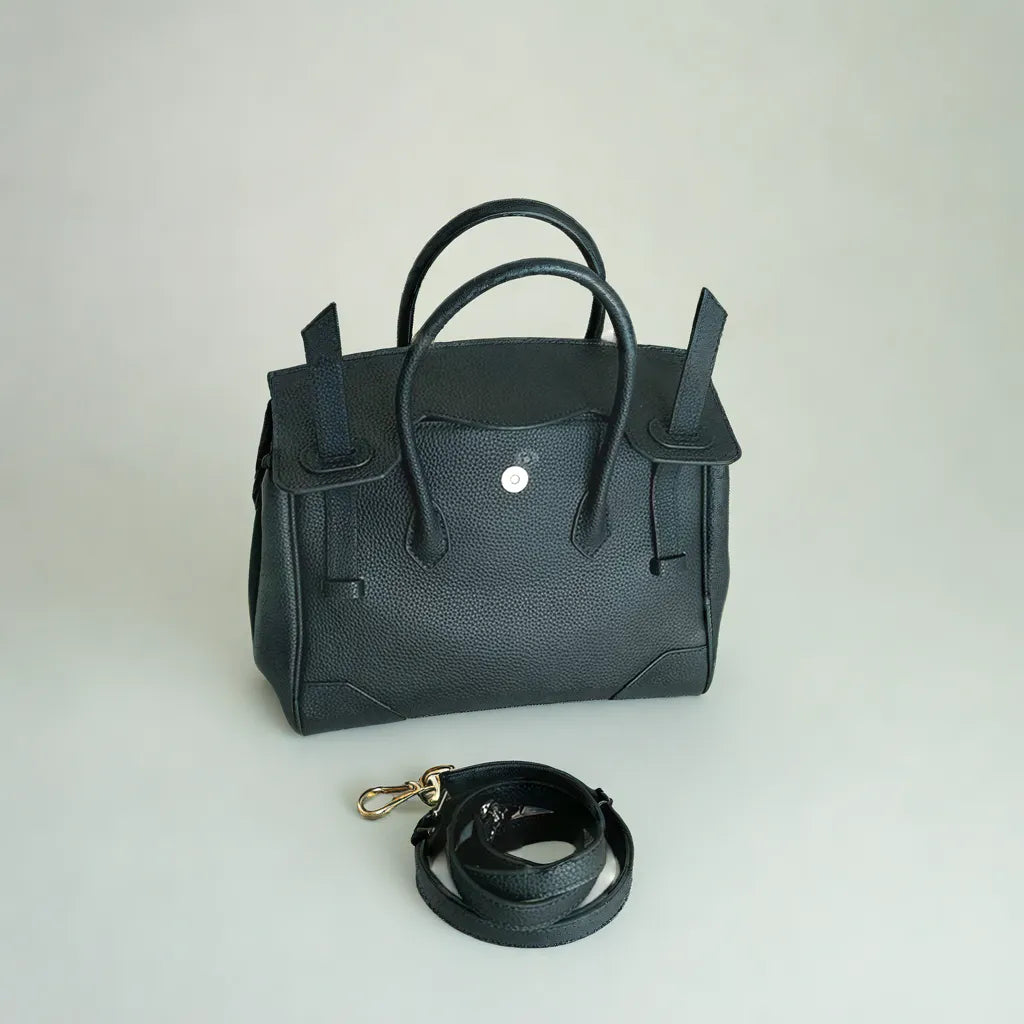 Petrina | Black Wooden Bag