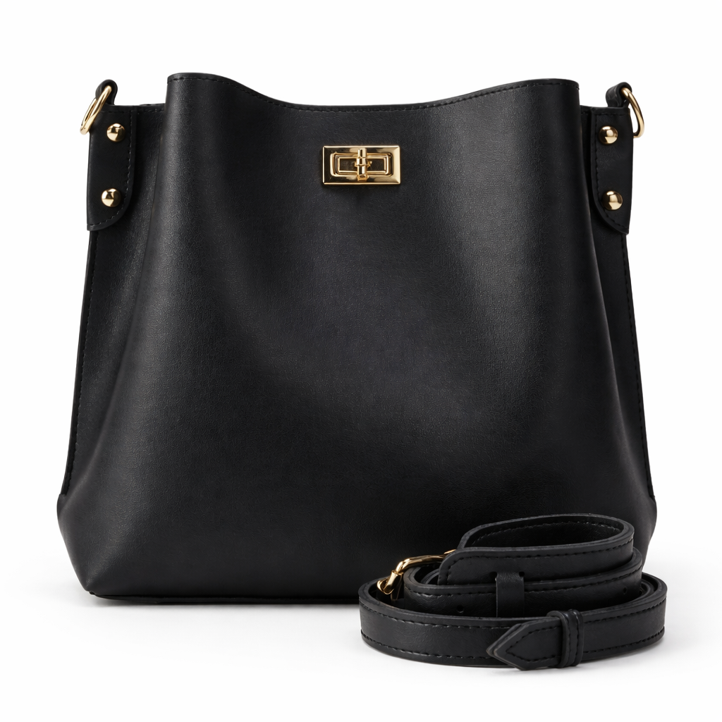 Quennie | Black Bucket Bag
